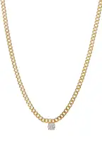 LUV AJ Bardot Stud Charm Necklace ~ Gold