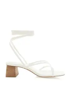 Billini Carmela Wrap Up Heel ~ White Natural(6)