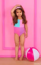 Little Scrunch One Piece ~ Barbie™ Colorblock Scrunch(0-3M)