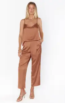 Oscar Pants ~ Copper Luxe Satin(XS)