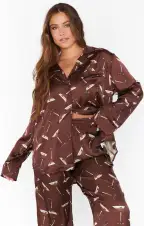 Classic PJ Set ~ Espresso Martini Silky(XS)
