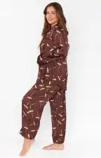 Classic PJ Set ~ Espresso Martini Silky(XS)