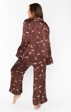 Classic PJ Set ~ Espresso Martini Silky(XS)