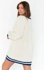 Tailgate Sweater Dress ~ Navy Cable Knit(XS)