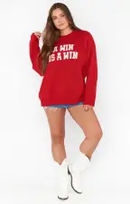 Varsity Sweater ~ Win Graphic Knit(XS)