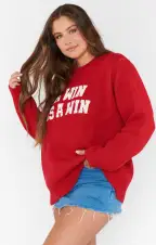 Varsity Sweater ~ Win Graphic Knit(XS)