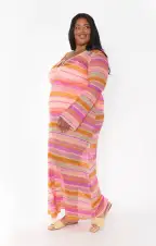 Vacay Coverup ~ Melon Mixed Crochet(XS)