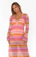 Vacay Coverup ~ Melon Mixed Crochet(XS)