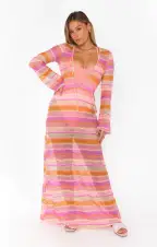Vacay Coverup ~ Melon Mixed Crochet(XS)