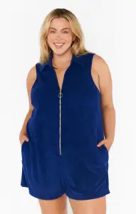 Reno Romper ~ Navy Blue Terry(XS)
