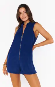 Reno Romper ~ Navy Blue Terry(XS)