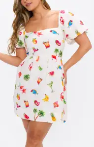 Sightseeing Mini Dress ~ Island Icons(XS)