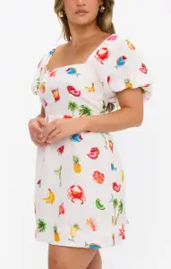 Sightseeing Mini Dress ~ Island Icons(XS)