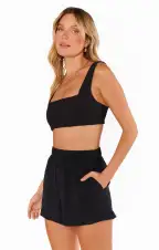 Hendrix Shorts ~ Black Crinkle Flow(XS)
