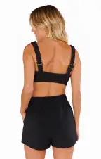 Hendrix Shorts ~ Black Crinkle Flow(XS)