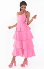 Meg Midi Dress ~ Pinck Poplin(XS)