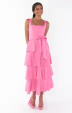 Meg Midi Dress ~ Pinck Poplin(XS)