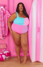 The Scrunch One Piece ~ Barbie™ Colorblock Scrunch(XS)