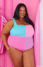 The Scrunch One Piece ~ Barbie™ Colorblock Scrunch(XS)