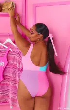 The Scrunch One Piece ~ Barbie™ Colorblock Scrunch(XS)