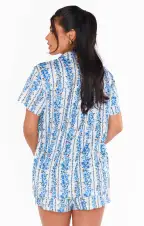 Sunday Morning PJ Set ~ Blue Bliss Stripe Knit(XS)