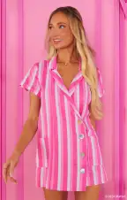 Bicoastal Blazer Romper ~ DreamHouse™ Stripe(XS)