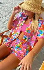 Parker Button Down ~ Barbie™ Blooms(XS)