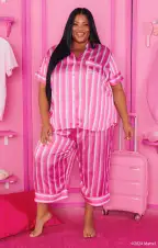 Girls Night PJ Set ~ DreamHouse™ Stripe Satin(XS)