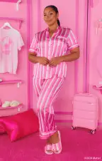 Girls Night PJ Set ~ DreamHouse™ Stripe Satin(XS)