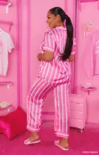 Girls Night PJ Set ~ DreamHouse™ Stripe Satin(XS)