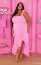 Runway Ruffle Dress ~ Pretty in Pink(XS)