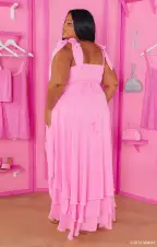 Runway Ruffle Dress ~ Pretty in Pink(XS)