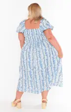Belle Midi Dress ~ Blue Bliss Stripe(XS)
