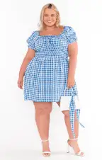 Esme Mini Dress ~ Blue Bounty Gingham(XS)