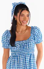 Esme Mini Dress ~ Blue Bounty Gingham(XS)