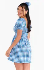 Esme Mini Dress ~ Blue Bounty Gingham(XS)