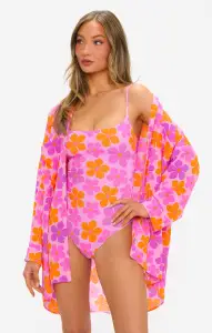 Johns Button Down Shirt ~ Pink Daisy(XS)