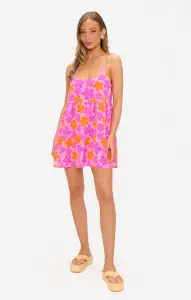 Caroline Mini Dress ~ Pink Daisy(XS)