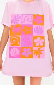 24 Hour Tee ~ Pink Daisy Graphic(XS)
