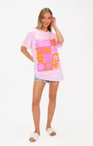 24 Hour Tee ~ Pink Daisy Graphic(XS)