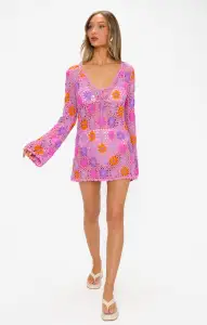 Vacay Mini Coverup ~ Fruit Punch Crochet(XS)