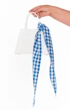 Navy Hair Bow Scarf ~ Blue Bounty Gingham(OS)