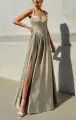 Abigail Maxi Dress ~ Moss Green Luxe Satin(XXS)