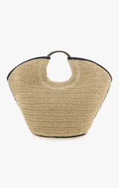 Billini Dawn Tote Bag ~ Natural Raffia/Black(OS)