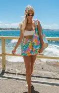 Pacific Avenue Skirt ~ Beachy Floral Terry(XS)