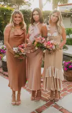 Jasmine Halter Midi Dress ~ Rose Gold Luxe Satin(XXS)