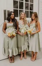 Claire Midi Dress ~ Moss Green Luxe Satin(XXS)