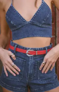 Petit Moments Modern Rodeo Belt ~ Red