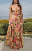 Vivianna Maxi Skirt ~ Mimosa Floral Taffeta(XS)