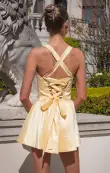 Abigail Mini Dress ~ Pale Yellow Taffeta(XS)
